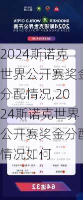 2024斯诺克世界公开赛奖金分配情况,2024斯诺克世界公开赛奖金分配情况如何