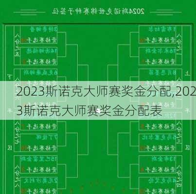 2023斯诺克大师赛奖金分配,2023斯诺克大师赛奖金分配表