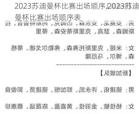 2023苏迪曼杯比赛出场顺序,2023苏迪曼杯比赛出场顺序表