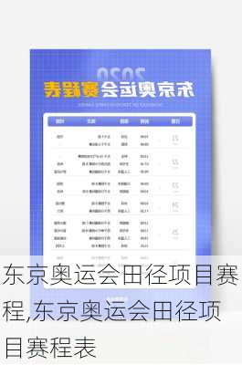 东京奥运会田径项目赛程,东京奥运会田径项目赛程表