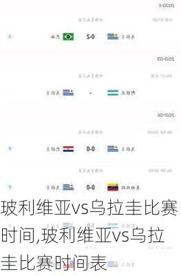 玻利维亚vs乌拉圭比赛时间,玻利维亚vs乌拉圭比赛时间表