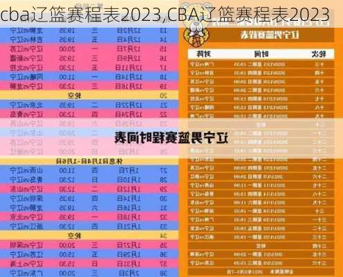 cba辽篮赛程表2023,CBA辽篮赛程表2023