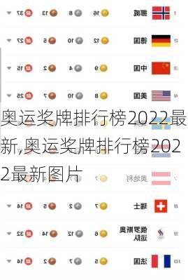 奥运奖牌排行榜2022最新,奥运奖牌排行榜2022最新图片