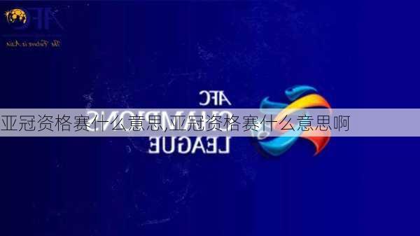 亚冠资格赛什么意思,亚冠资格赛什么意思啊