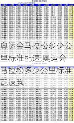 奥运会马拉松多少公里标准配速,奥运会马拉松多少公里标准配速跑