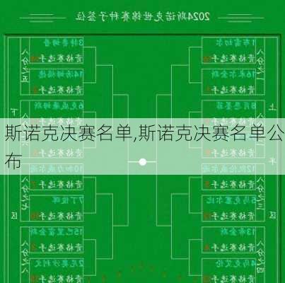 斯诺克决赛名单,斯诺克决赛名单公布