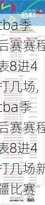 cba季后赛赛程表8进4打几场,cba季后赛赛程表8进4打几场新疆比赛