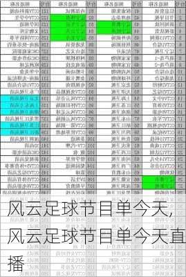 风云足球节目单今天,风云足球节目单今天直播