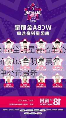 cba全明星赛名单公布,cba全明星赛名单公布最新