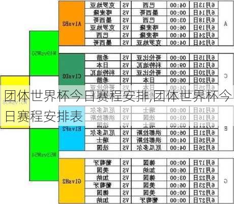 团体世界杯今日赛程安排,团体世界杯今日赛程安排表