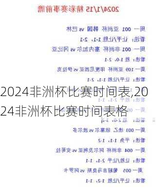 2024非洲杯比赛时间表,2024非洲杯比赛时间表格