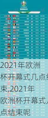 2021年欧洲杯开幕式几点结束,2021年欧洲杯开幕式几点结束呢