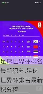 足球世界杯排名最新积分,足球世界杯排名最新积分榜