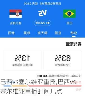 巴西vs塞尔维亚重播,巴西vs塞尔维亚重播时间几点