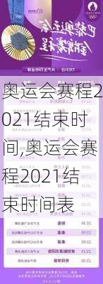 奥运会赛程2021结束时间,奥运会赛程2021结束时间表