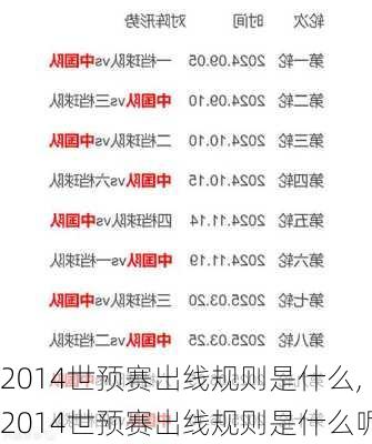 2014世预赛出线规则是什么,2014世预赛出线规则是什么呢