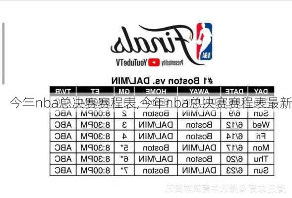 今年nba总决赛赛程表,今年nba总决赛赛程表最新