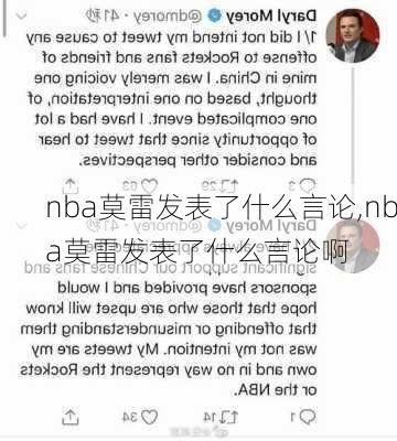 nba莫雷发表了什么言论,nba莫雷发表了什么言论啊