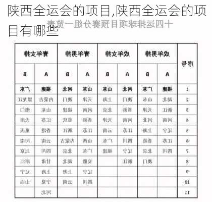 陕西全运会的项目,陕西全运会的项目有哪些