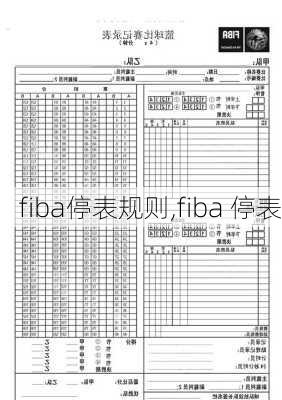 fiba停表规则,fiba 停表