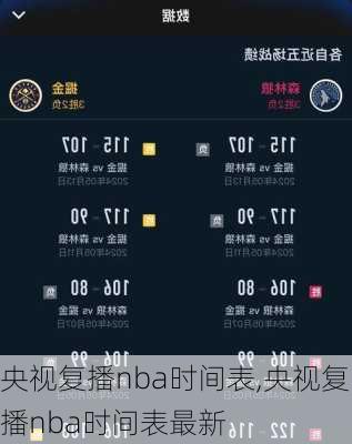 央视复播nba时间表,央视复播nba时间表最新