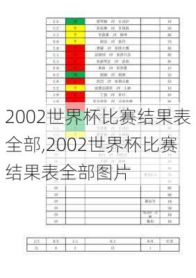 2002世界杯比赛结果表全部,2002世界杯比赛结果表全部图片