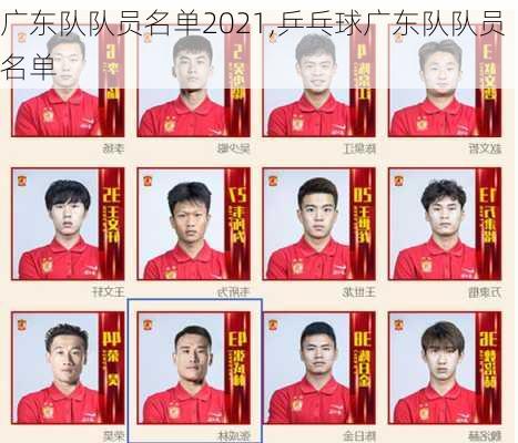 广东队队员名单2021,乒乓球广东队队员名单