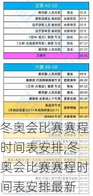 冬奥会比赛赛程时间表安排,冬奥会比赛赛程时间表安排最新