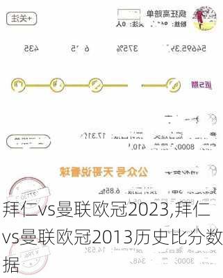 拜仁vs曼联欧冠2023,拜仁vs曼联欧冠2013历史比分数据