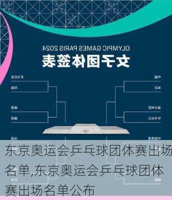 东京奥运会乒乓球团体赛出场名单,东京奥运会乒乓球团体赛出场名单公布