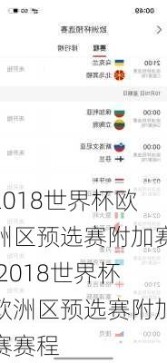 2018世界杯欧洲区预选赛附加赛,2018世界杯欧洲区预选赛附加赛赛程