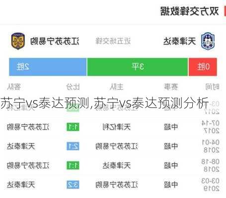 苏宁vs泰达预测,苏宁vs泰达预测分析