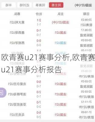 欧青赛u21赛事分析,欧青赛u21赛事分析报告