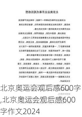 北京奥运会观后感600字,北京奥运会观后感600字作文2024