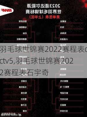 羽毛球世锦赛2022赛程表cctv5,羽毛球世锦赛2022赛程表石宇奇