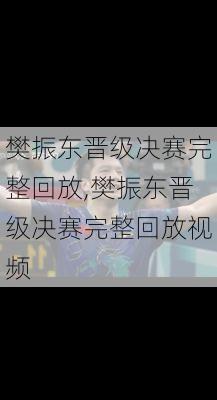 樊振东晋级决赛完整回放,樊振东晋级决赛完整回放视频