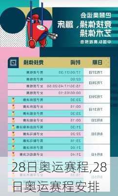 28日奥运赛程,28日奥运赛程安排