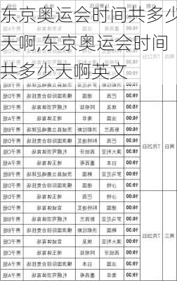 东京奥运会时间共多少天啊,东京奥运会时间共多少天啊英文