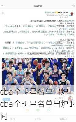 cba全明星名单出炉,cba全明星名单出炉时间