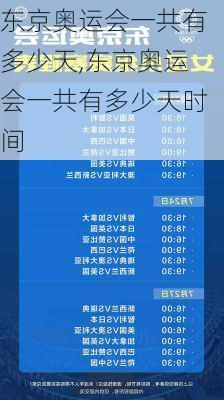 东京奥运会一共有多少天,东京奥运会一共有多少天时间