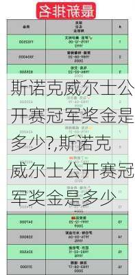 斯诺克威尔士公开赛冠军奖金是多少?,斯诺克威尔士公开赛冠军奖金是多少