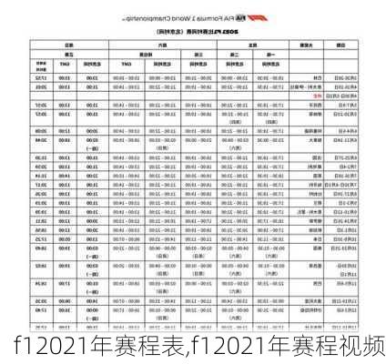 f12021年赛程表,f12021年赛程视频