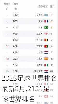 2023足球世界排名最新9月,2121足球世界排名