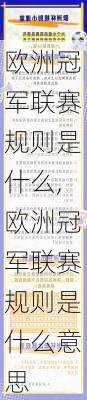 欧洲冠军联赛规则是什么,欧洲冠军联赛规则是什么意思