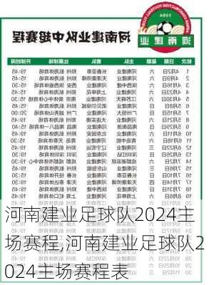 河南建业足球队2024主场赛程,河南建业足球队2024主场赛程表