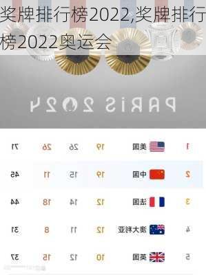 奖牌排行榜2022,奖牌排行榜2022奥运会