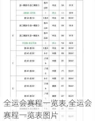 全运会赛程一览表,全运会赛程一览表图片