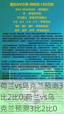 荷兰vs乌克兰预测3比2比0,荷兰vs乌克兰预测3比2比0