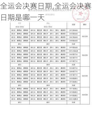 全运会决赛日期,全运会决赛日期是哪一天