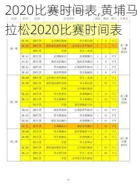 2020比赛时间表,黄埔马拉松2020比赛时间表